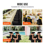VEVOR Stretch Spandex Folding Chair Covers, Universal Fitted Chair Cover, Removable Washable Protective Slipcovers, for Wedding, Holiday, Banquet, - Rear View