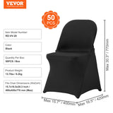 VEVOR Stretch Spandex Folding Chair Covers, Universal Fitted Chair Cover, Removable Washable Protective Slipcovers, for Wedding, Holiday, Banquet, - Close-Up Angle