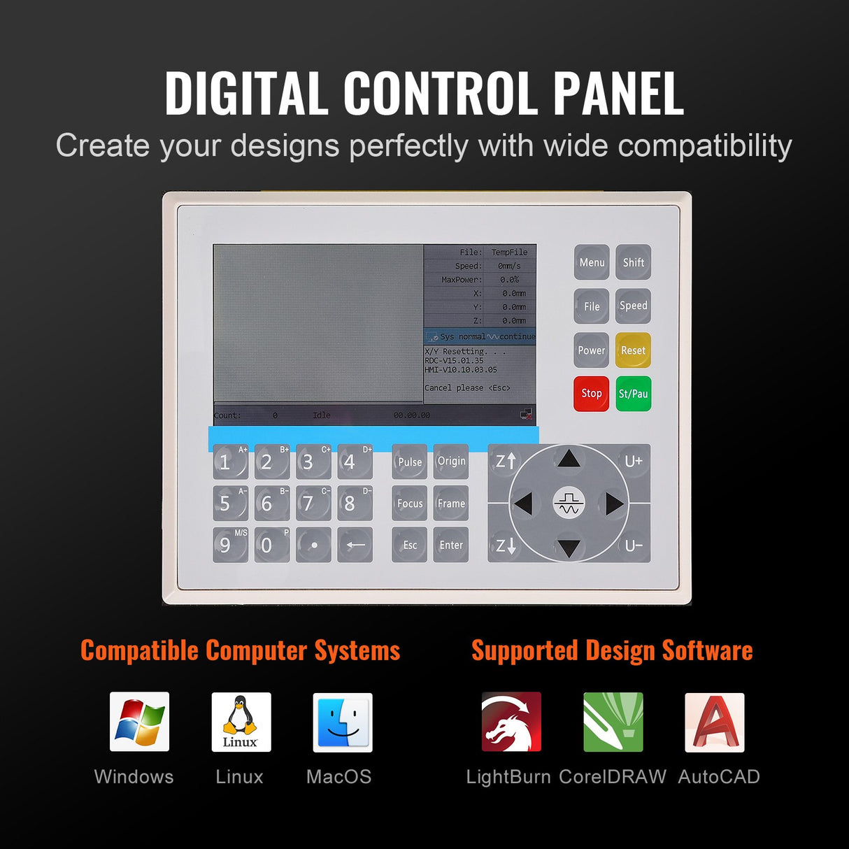 80W CO2 Laser Engraver, 500 x 700 mm, 19.7 IPS Laser Cutter Machine with 2-Way Pass Air Assist, Compatible with LightBurn, CorelDRAW, AutoCAD, Windows, Mac OS, Linux, for Wood Acrylic Fabric