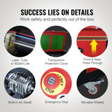 VEVOR 80W CO2 Laser Engraver, 500 x 700 mm, 19.7 IPS Laser Cutter Machine with 2-Way Pass Air Assist, Compatible with LightBurn, CorelDRAW, AutoCAD, Windows, Mac OS, Linux, for Wood Acrylic Fabric - Rear View