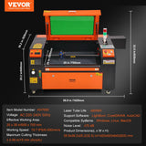 80W CO2 Laser Engraver, 500 x 700 mm, 19.7 IPS Laser Cutter Machine with 2-Way Pass Air Assist, Compatible with LightBurn, CorelDRAW, AutoCAD, Windows, Mac OS, Linux, for Wood Acrylic Fabric