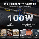 VEVOR 100W CO2 Laser Engraver Engraving Carving Print Machine 600x900 mm Workbed - Side View