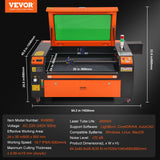VEVOR 100W CO2 Laser Engraver Engraving Carving Print Machine 600x900 mm Workbed - Close-Up Angle
