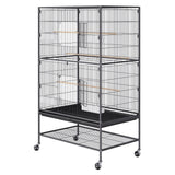 VEVOR 52 inch Standing Large Bird Cage, Carbon Steel Flight Bird Cage for Parakeets, Cockatiels, Parrots, Macaw with Rolling Stand and Tray - Extra Image