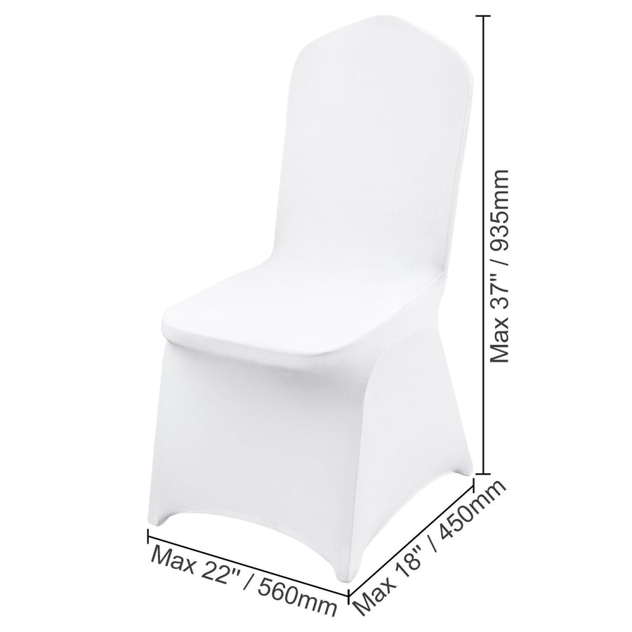 Stretch Spandex Folding Chair Covers, Universal Fitted Chair Cover, Removable Washable Protective Slipcovers, for Wedding, Holiday, Banquet, Party, Celebration, Dining (200PCS White)
