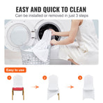 Stretch Spandex Folding Chair Covers, Universal Fitted Chair Cover, Removable Washable Protective Slipcovers, for Wedding, Holiday, Banquet, Party, Celebration, Dining (30PCS White)