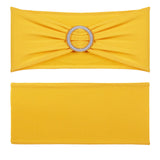 VEVOR Stretch Spandex Chair Sashes, Chair Slipcover and Stretch Chair Sash with Round Buckle, Elastic Chair Bands, Fitting Wedding, Holiday, Banquet, Party Chair Decoration (50 PCS Golden Yellow) - Extra Image