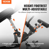 VEVOR Weight Bench Adjustable Situp Incline Bench for Home Gym Strength Training - Front View
