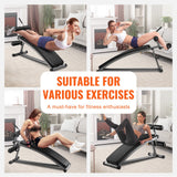 VEVOR Weight Bench Adjustable Situp Incline Bench for Home Gym Strength Training - Rear View