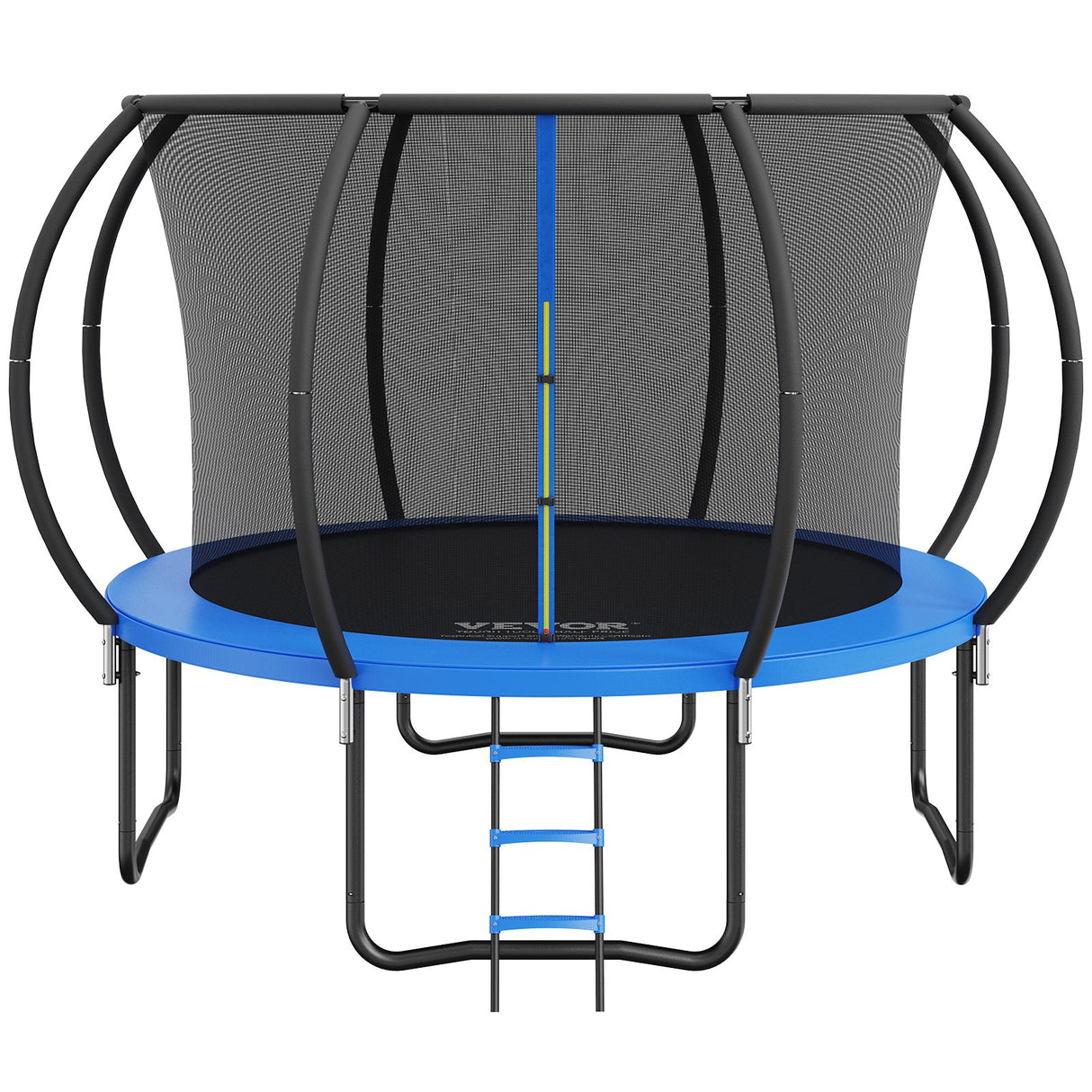 VEVOR 10FT Trampoline, 330 lbs Trampoline with Enclosure Net, Ladder, and Curved Pole, Heavy Duty Trampoline with Jumping Mat and Spring Cover Padding