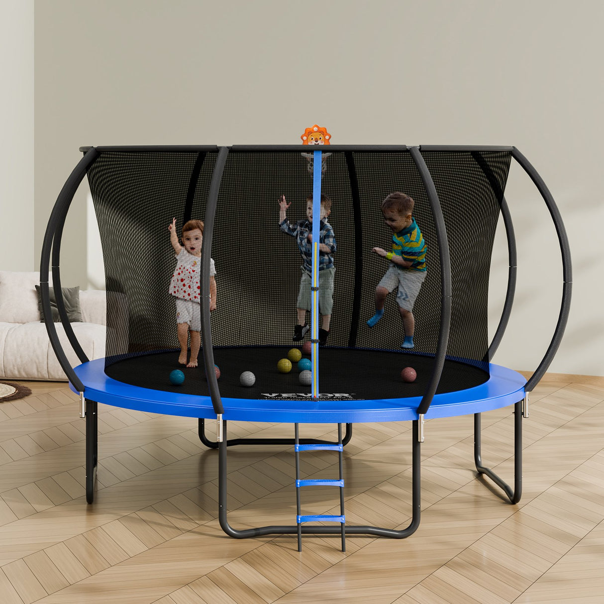 VEVOR 3.66m Trampoline, 181 kg Trampoline with Enclosure Net, Ladder, and Curved Pole, Heavy Duty Trampoline with Jumping Mat and Spring Cover Padding