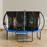 VEVOR 3.66m Trampoline, 181 kg Trampoline with Enclosure Net, Ladder, and Curved Pole, Heavy Duty Trampoline with Jumping Mat and Spring Cover Padding