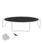 Replacement Trampoline Mat, Jumping Mat Fits 15ft Frame, Universal Jumping Mat for 15ft Round Trampoline, Reinforce UV-Resistant Mat with Spring Tool & Durable V-Rings, Fit 7" Spring Length