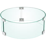 Fire Pit Wind Guard Tempered Glass Flame Guard 17x17x6 In 1/4-In Thick