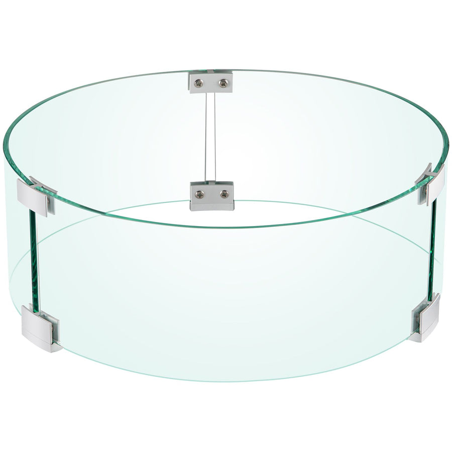 Fire Pit Wind Guard Tempered Glass Flame Guard 17x17x6 In 1/4-In Thick