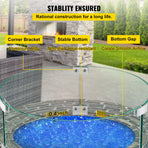 Fire Pit Wind Guard Tempered Glass Flame Guard 17x17x6 In 1/4-In Thick