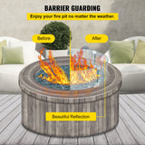 VEVOR Fire Pit Wind Guard, Glass Flame Guard, Round Glass Shield, 1/4-Inch Thick Fire Table, Clear Tempered Glass Flame Guard, Aluminum Alloy Feet for