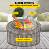 VEVOR Fire Pit Wind Guard, Glass Flame Guard, Round Glass Shield, 1/4-Inch Thick Fire Table, Clear Tempered Glass Flame Guard, Aluminum Alloy Feet for Propane, Gas, Outdoor (23 x 23 x 6 Inch) - Top-Down View