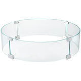 VEVOR Fire Pit Wind Guard, Glass Flame Guard, Round Glass Shield, 1/4-Inch Thick Fire Table, Clear Tempered Glass Flame Guard, Aluminum Alloy Feet for