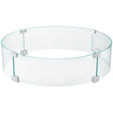 VEVOR Fire Pit Wind Guard, Glass Flame Guard, Round Glass Shield, 1/4-Inch Thick Fire Table, Clear Tempered Glass Flame Guard, Aluminum Alloy Feet for Propane, Gas, Outdoor (23 x 23 x 6 Inch) - Extra Image