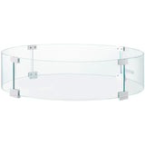 VEVOR Fire Pit Wind Guard, Glass Flame Guard, Round Glass Shield, 1/4-Inch Thick Fire Table, Clear Tempered Glass Flame Guard, Aluminum Alloy Feet for