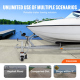 VEVOR Electric Trailer Dolly, 5000lbs Towing Capacity, 350W 12V Trailer Jockey Wheel with 22 ft/min Moving Speed, 12''-24.8'' Adjustable Clamp Height & 8'' Rubber Tire, for Moving Trailer Caravan Boat - Top-Down View