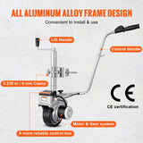 VEVOR Electric Trailer Dolly, 5000lbs Towing Capacity, 350W 12V Trailer Jockey Wheel with 22 ft/min Moving Speed, 12''-24.8'' Adjustable Clamp Height & 8'' Rubber Tire, for Moving Trailer Caravan Boat - Close-Up Angle