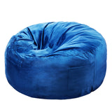 VEVOR 91 cm Round Bean Bag Chair with Removable Cover & Dutch Velvet Blue - Low Angle