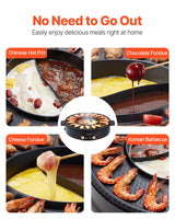 VEVOR Hot Pot with Grill 1800W 2-in-1 Electric Smokeless Grill and Hot Pot - Rear View