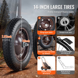 VEVOR Folding Deer Cart Game Hauler Utility Gear Dolly 500 LBS Capacity - Side View