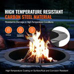 Fire Pit Ring, 40-Inch Outer/36-Inch Inner Diameter, 10inch Height 2.5mm Thick Fire Pit Insert, Heavy Duty Carbon Steel Liner DIY Campfire Ring above or In-Ground, for Outdoor Camping, Bonfires