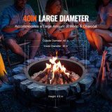 VEVOR Fire Pit Ring Round Inner Steel Liner DIY Campfire Firepit - Side View