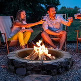 VEVOR Fire Pit Ring Round Inner Steel Liner DIY Campfire Firepit - Low Angle