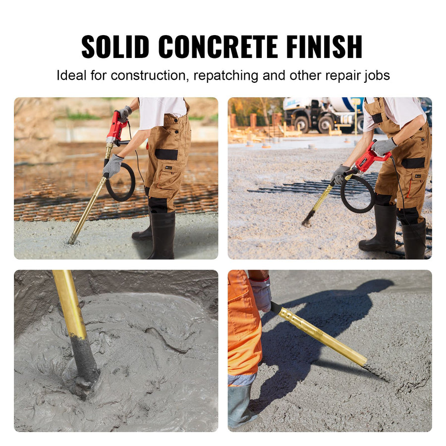 Handheld Electric Concrete Vibrator 800W 1.5M Shaft Air Bubble Remover
