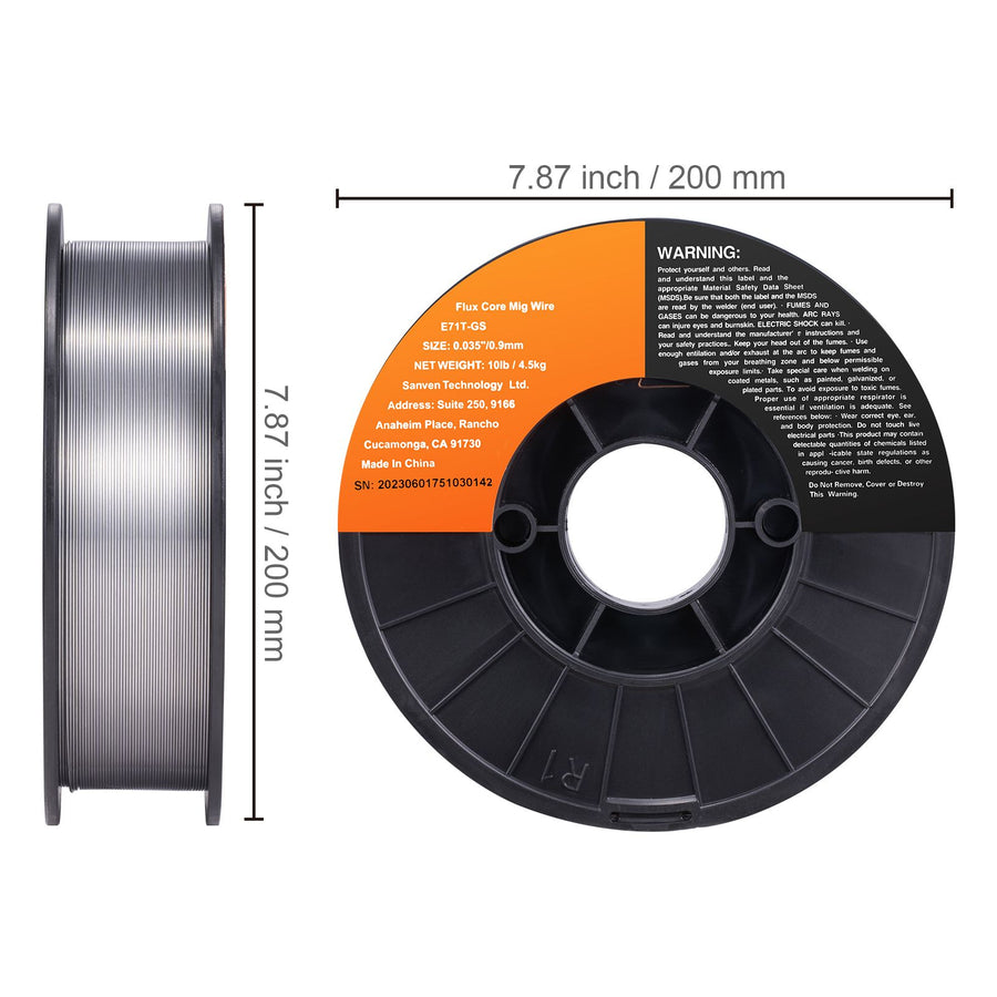Flux Core MIG Welding Wire E71T-GS 0.035" 10LB Gasless Mild Steel MIG Wire