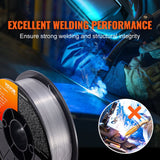 VEVOR Flux Core Welding Wire, E71T-GS 0.030-inch 10LBS, Gasless Mild Steel MIG Welding Wire with Low Splatter for All Position Arc Welding and Outdoor Use - 45-Degree Angle