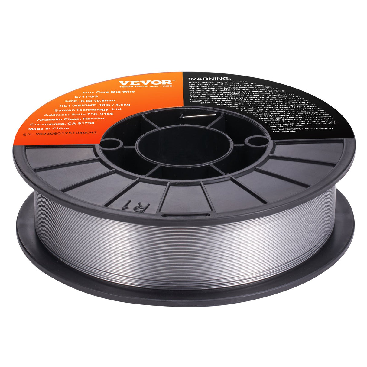 VEVOR Flux Core Welding Wire, E71T-GS 0.030-inch 10LBS, Gasless Mild Steel MIG Welding Wire with Low Splatter for All Position Arc Welding and Outdoor Use