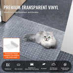 Carpet Protector for Pets, 15" x 4' PVC Scratch-Proof Cat Carpet Protector for Doorway, Anti-Slip Cat Scratch Protector Mat, Easy to Cut Plastic Carpet Scratch Stopper, Cat Scratch Guard Carpet