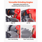 Circular Saw Blade Sharpener with Water Tank, 370W 2890RPM Rotary Angle Mill Grinder, Water Injection Sharpening Machine with 125mm Grinding Wheel - Fits Φ80mm to Φ700mm Circular Saw Blades