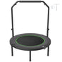 Foldable Mini Trampoline, 40 Inch Fitness Rebounder, Max Load 330lbs Exercise Trampoline, Stable & Quiet Trampoline with 4 Level Height Adjustable Foam Handle, for Adults Indoor/Garden Workout