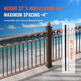 VEVOR Staircase Metal Balusters, 3/4'' Round x 32'' Long Aluminum Decorative Banister Spindles, 101 Pack Deck Baluster with Screws, Classic Hollow Deck Railing Satin Black Powder Coated for Porch - Front View