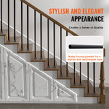 VEVOR Staircase Metal Balusters, 3/4'' Round x 32'' Long Aluminum Decorative Banister Spindles, 101 Pack Deck Baluster with Screws, Classic Hollow