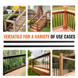 VEVOR Staircase Metal Balusters, 3/4'' Round x 32'' Long Aluminum Decorative Banister Spindles, 101 Pack Deck Baluster with Screws, Classic Hollow