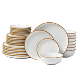 VEVOR 32 PCS Dinnerware Set Ceramic Plates and Bowls Sets Service for 8 White - Extra Image