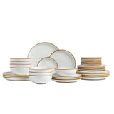 VEVOR 32 PCS Dinnerware Set Ceramic Plates and Bowls Sets Service for 8 White - Extra Image