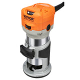 VEVOR Wood Router, 1.25HP 800W, Compact Wood Trimmer Router Tool, 30000RPM Max Speed 6 Variable Speeds, with 1/4'' & 5/16'' Collets 12 PCs Milling