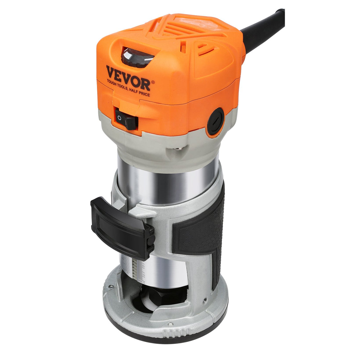 VEVOR Wood Router, 1.25HP 800W, Compact Wood Trimmer Router Tool, 30000RPM Max Speed 6 Variable Speeds, with 1/4'' & 5/16'' Collets 12 PCs Milling