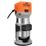 VEVOR Wood Router, 1.25HP 800W, Compact Wood Trimmer Router Tool, 30000RPM Max Speed 6 Variable Speeds, with 1/4'' & 5/16'' Collets 12 PCs Milling