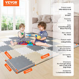 VEVOR Kids Foam Puzzle Floor Playmat 0.4 in 36 Pcs Interlocking EVA Soft Tiles - Close-Up Angle