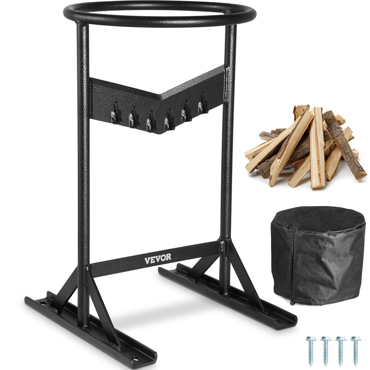 VEVOR Firewood Kindling Splitter, 9''x17'' XL Wood Splitter, Unique V-Shaped Finger-Safety Blade, Manual Log Splitter for Wood Splitting, Heavy Duty
